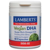 Lamberts Vegan DHA 250mg - 60 kapslar DHA från algbaserad Omega 3 olja