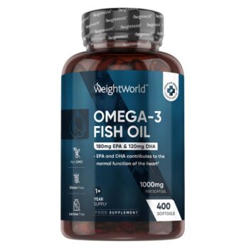 Omega 3 Fiskoljekapslar, 1000 mg 400 kapslar - Fiskolja för över 1 års konsumtion