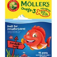 Möllers Tran Omega-3 Fisk Jordgubb - 45 Tuggtabletter