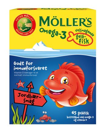 Möllers Tran Omega-3 Fisk Jordgubb - 45 Tuggtabletter